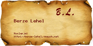 Berze Lehel névjegykártya